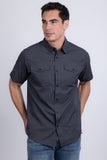 Barabas Wholesale Men's Western Casual Solid Stretch Short Sleeve Shirt 5SST10 Charcoal