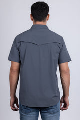 Barabas Wholesale Men's Western Casual Solid Stretch Short Sleeve Shirt 5SST10 Grey