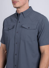 Barabas Wholesale Men's Western Casual Solid Stretch Short Sleeve Shirt 5SST10 Grey