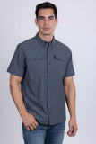 Barabas Wholesale Men's Western Casual Solid Stretch Short Sleeve Shirt 5SST10 Grey