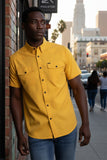 Barabas Wholesale Men's Western Casual Solid Stretch Short Sleeve Shirt 5SST10 Mustard