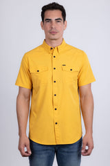 Barabas Wholesale Men's Western Casual Solid Stretch Short Sleeve Shirt 5SST10 Mustard