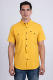 Barabas Wholesale Men's Western Casual Solid Stretch Short Sleeve Shirt 5SST10 Mustard