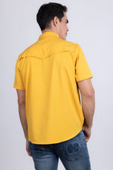 Barabas Wholesale Men's Western Casual Solid Stretch Short Sleeve Shirt 5SST10 Mustard