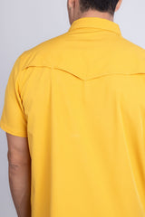 Barabas Wholesale Men's Western Casual Solid Stretch Short Sleeve Shirt 5SST10 Mustard