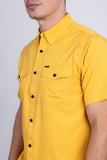Barabas Wholesale Men's Western Casual Solid Stretch Short Sleeve Shirt 5SST10 Mustard