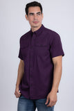 Barabas Wholesale Men's Western Casual Solid Stretch Short Sleeve Shirt 5SST10 Purple