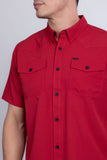 Barabas Wholesale Men's Western Casual Solid Stretch Short Sleeve Shirt 5SST10 Red