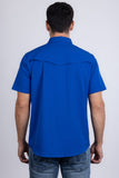 Barabas Wholesale Men's Western Casual Solid Stretch Short Sleeve Shirt 5SST10 Royal