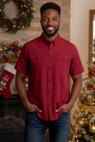 Barabas Wholesale Men's Western Casual Solid Stretch Short Sleeve Shirt 5SST10 Red