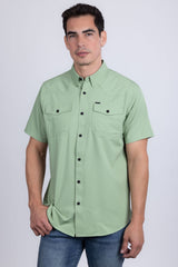 Barabas Wholesale Men's Western Casual Solid Stretch Short Sleeve Shirt 5SST10 Sage