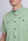 Barabas Wholesale Men's Western Casual Solid Stretch Short Sleeve Shirt 5SST10 Sage