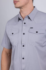 Barabas Wholesale Men's Western Casual Solid Stretch Short Sleeve Shirt 5SST10 Silver