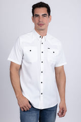 Barabas Wholesale Men's Western Casual Solid Stretch Short Sleeve Shirt 5SST10 White