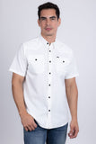Barabas Wholesale Men's Western Casual Solid Stretch Short Sleeve Shirt 5SST10 White