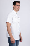 Barabas Wholesale Men's Western Casual Solid Stretch Short Sleeve Shirt 5SST10 White