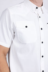 Barabas Wholesale Men's Western Casual Solid Stretch Short Sleeve Shirt 5SST10 White