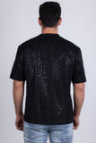 Barabas Wholesale Men's Sequin Stretch Crew Neck T-Shirt 5ST04 Black