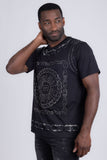 Barabas Wholesale Men's Chains Rhinestone Solid Color Crew Neck T-shirts 5STR01 Black