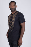 Barabas Wholesale Men's Link Rhinestone Solid Color Crew Neck T-shirts 5STR02 Black 