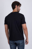 Barabas Men's Link Rhinestone Solid Color Crew Neck T-shirts 5STR02 Black Silver