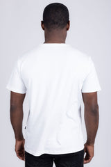 Barabas Wholesale Men's Link Rhinestone Solid Color Crew Neck T-shirts 5STR02 White