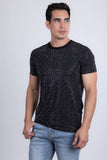 Barabas Wholesale Men's Glittery Sparkle Rhinestone Crew-neck T-shirt 5STR03 Black Silver