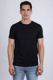Barabas Wholesale Men's Glittery Sparkle Rhinestone Crew-neck T-shirt 5STR03 Black