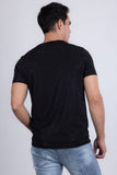 Barabas Wholesale Men's Glittery Sparkle Rhinestone Crew-neck T-shirt 5STR03 Black