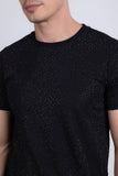 Barabas Wholesale Men's Glittery Sparkle Rhinestone Crew-neck T-shirt 5STR03 Black