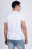 Barabas Wholesale Men's Glittery Sparkle Rhinestone Crew-neck T-shirt 5STR03 White Silver