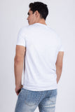 Barabas Wholesale Men's Glittery Sparkle Rhinestone Crew-neck T-shirt 5STR03 White Silver