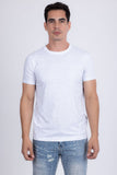 Barabas Wholesale Men's Glittery Sparkle Rhinestone Crew-neck T-shirt 5STR03 White Silver
