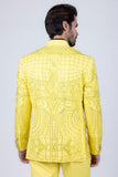 Barabas Wholesale Men's Geometric Rhinestone Pattern Henley Lapel Suit 5SU14 Mango