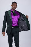 Barabas Wholesale Men's Cheetah Geometric Pattern Peak Lapel Suit 5SU33 Purple