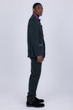 Barabas Wholesale Men's Cheetah Geometric Pattern Peak Lapel Suit 5SU33 Green