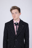 Barabas Wholesale Men's Geometric Polka Dots Pattern Notch Lapel Suit 5SU34 Black