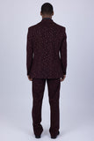 Barabas Wholesale Men's Geometric Polka Dots Pattern Notch Lapel Suit 5SU34 Brown