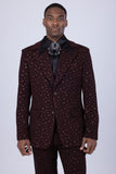 Barabas Wholesale Men's Geometric Polka Dots Pattern Notch Lapel Suit 5SU34 Chocolate