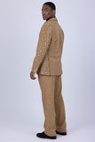 Barabas Wholesale Men's Geometric Polka Dots Pattern Notch Lapel Suit 5SU34 Rust