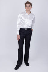 Barabas Wholesale Men's Sequins Pattern Double-Breasted Peak Lapel Suit 5SU37 Black Silver