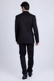 Barabas Wholesale Men's Pinstripe Pattern Double-Breasted Peak Lapel Suit 5SU39 Black