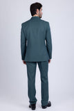 Barabas Wholesale Men's Pinstripe Pattern Double-Breasted Peak Lapel Suit 5SU39 Green