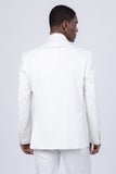 Barabas Wholesale Men's Pinstripe Pattern Double-Breasted Peak Lapel Suit 5SU39 White