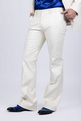Barabas Wholesale Men's Faux Leather Solid Color Notch Lapel Suit 5SU41 Off White