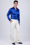 Barabas Wholesale Men's Faux Leather Solid Color Notch Lapel Suit 5SU41 Off White