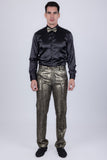 Barabas Wholesale Men's Shiny Geometric Slim Fit Pattern Notch Lapel Suit 5SU42 Black