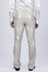 Barabas Wholesale Men's Shiny Geometric Slim Fit Pattern Notch Lapel Suit 5SU42 White