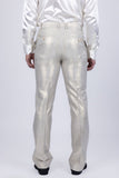 Barabas Wholesale Men's Shiny Geometric Slim Fit Pattern Notch Lapel Suit 5SU42 White