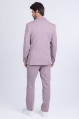 Barabas Wholesale Men's Matte Geometric Slim Fit Pattern Notch Lapel Suit 5SU43 Iris
